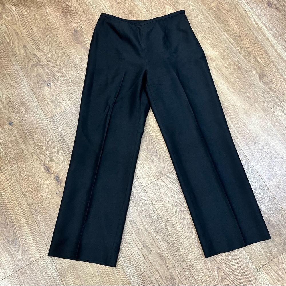 Ann Taylor Black Cropped Wide-Leg Pants